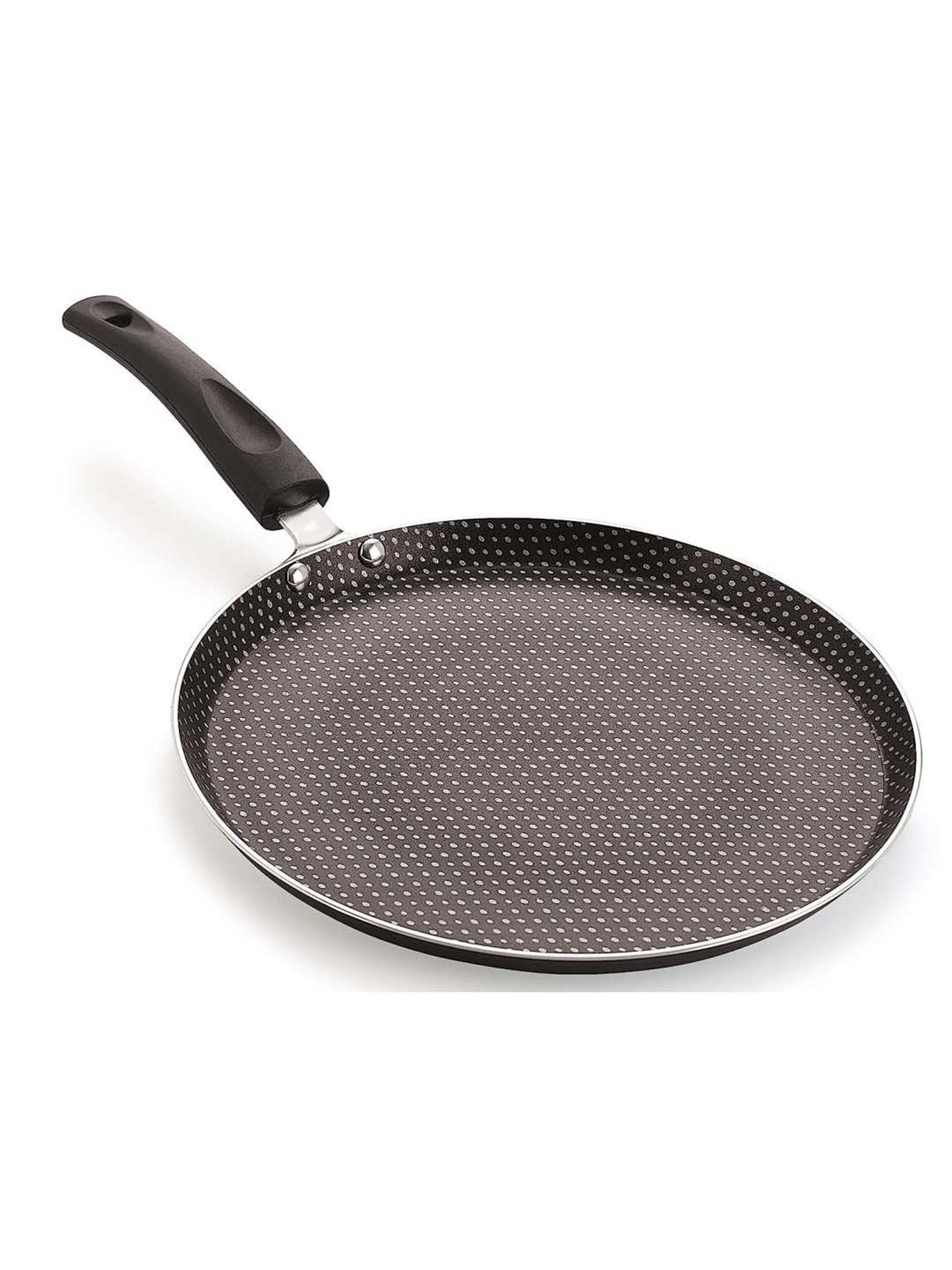Nirlon Polka Dot Black Aluminium 26 cm Gas Non-Stick Flat Tawa (0.5 L)