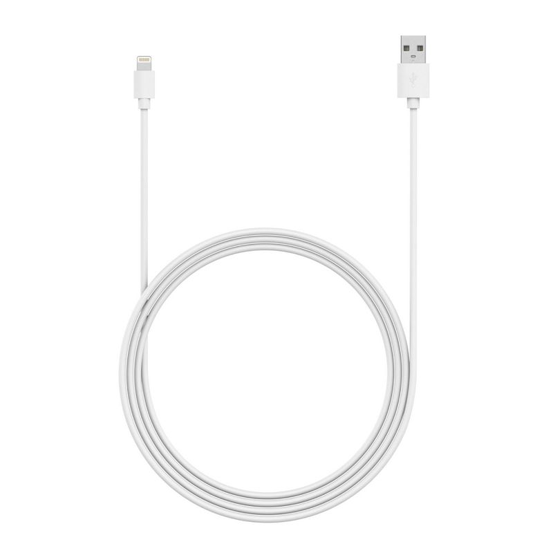 Just Wireless 6ft TPU Lightning to USB-A Cable - White