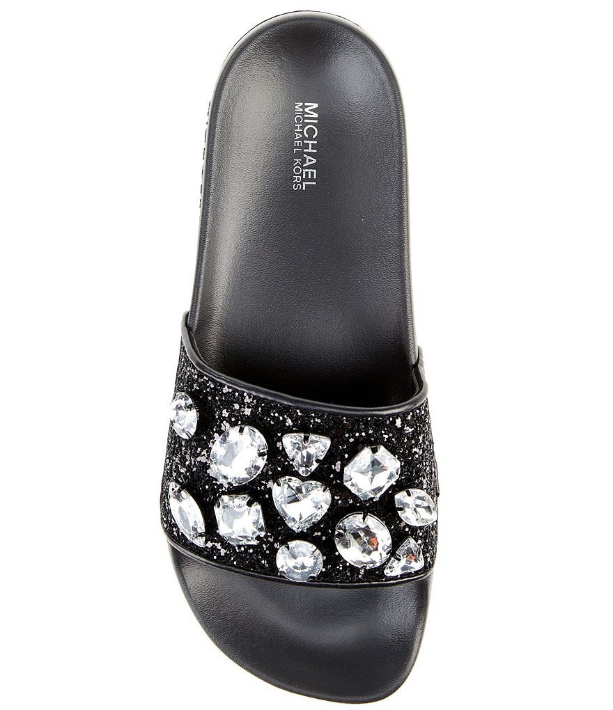 MICHAEL Michael Kors Gilmore Jewel Embellished Glitter Slides