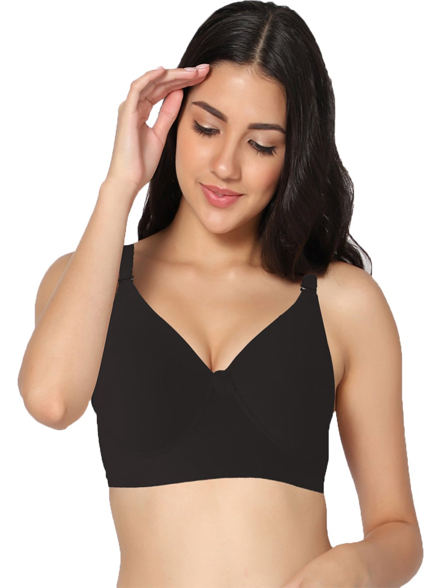 IN CARE Black Non-Wired Full Coverage Push-Up Bra