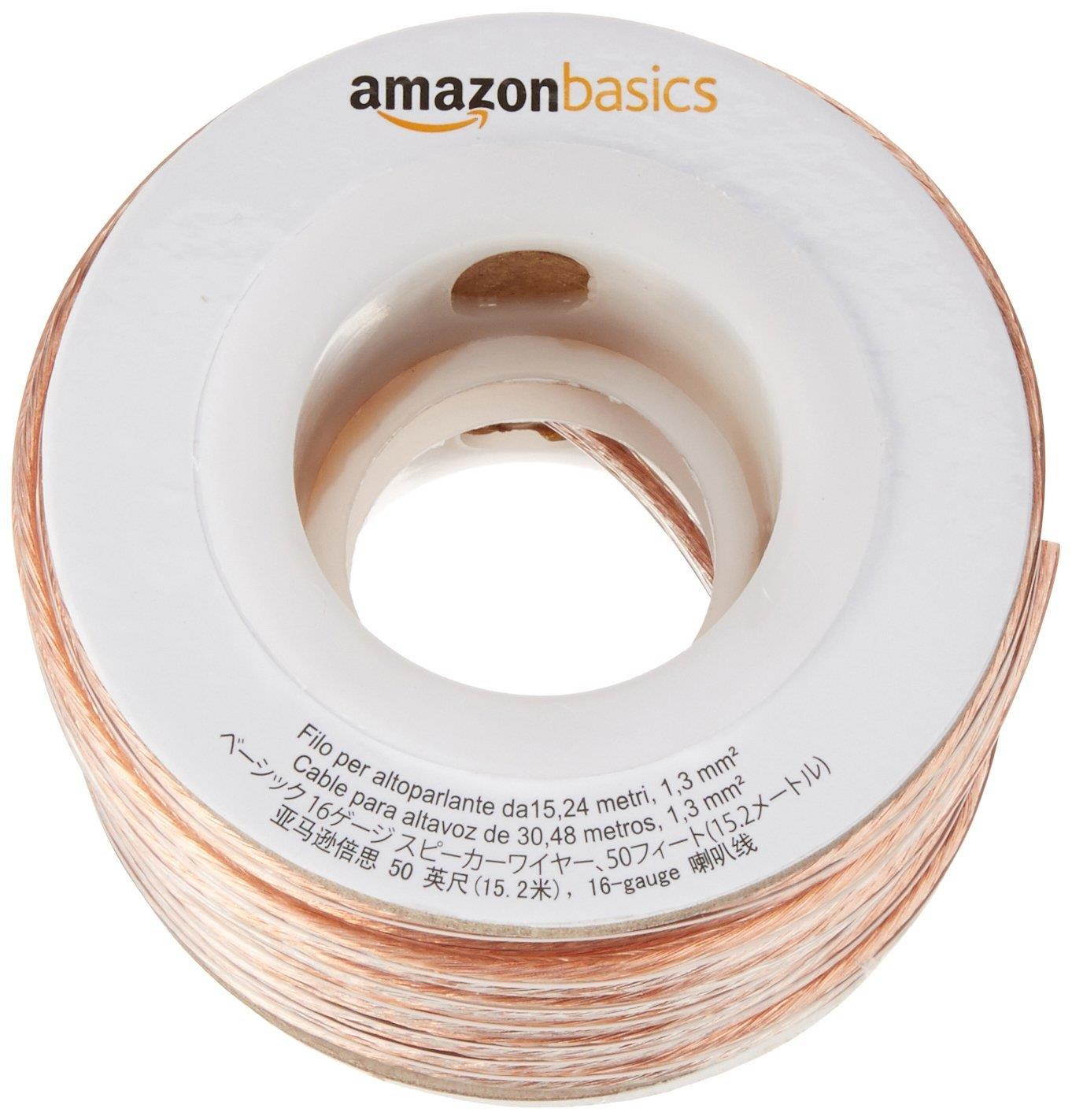 AmazonBasics 16-Gauge Speaker Wire - 50 Feet