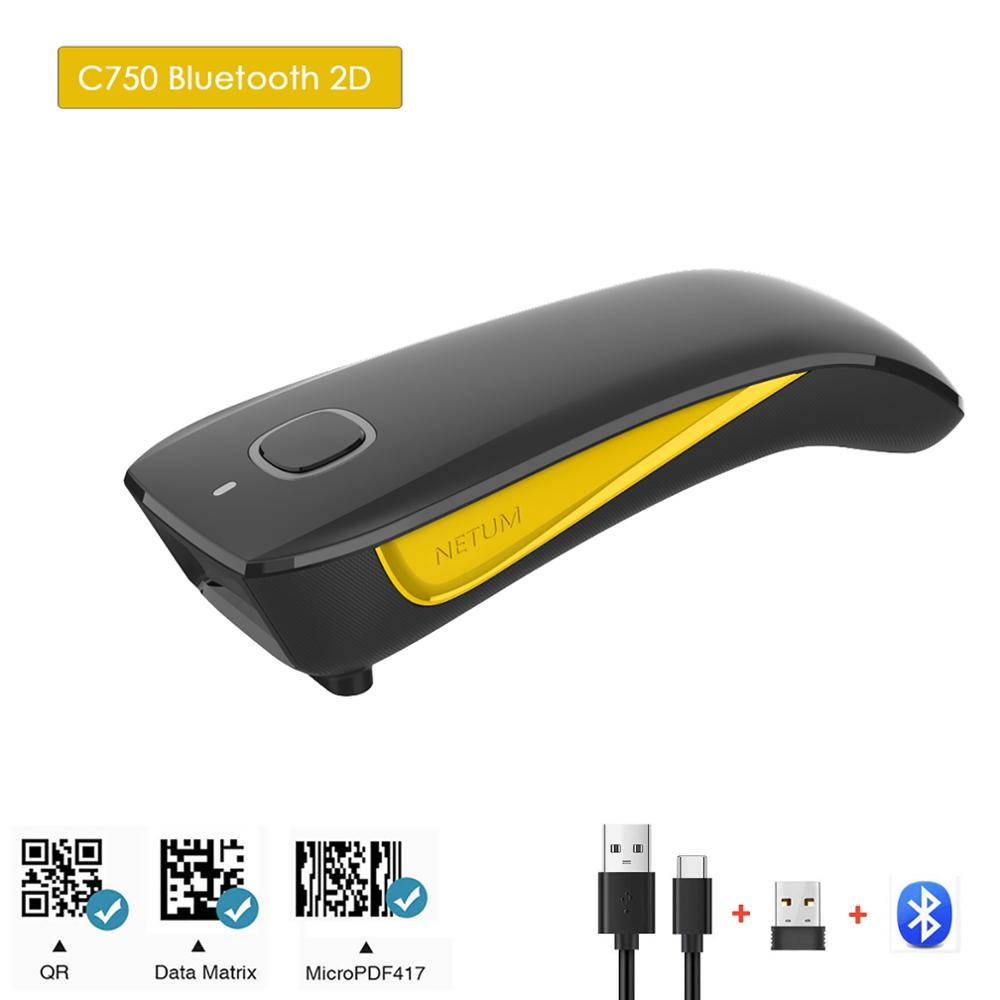 Plugadget C750 Bluetooth 2D Barcode Scanner Pocket Wireless QR Reader Data Matrix PDF417 IOS Android Windows