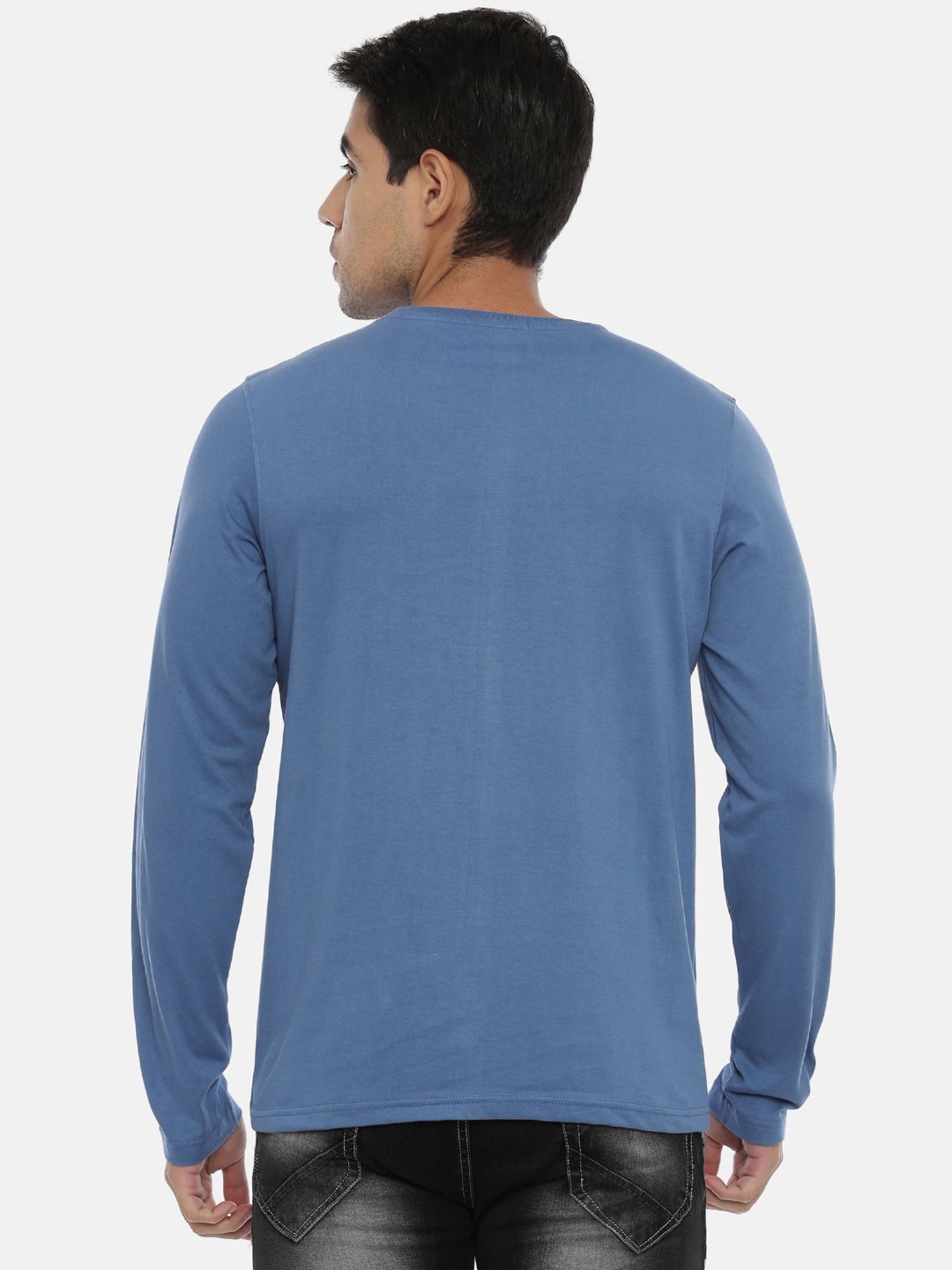 Bushirt Light Blue Cotton Crew T-Shirt