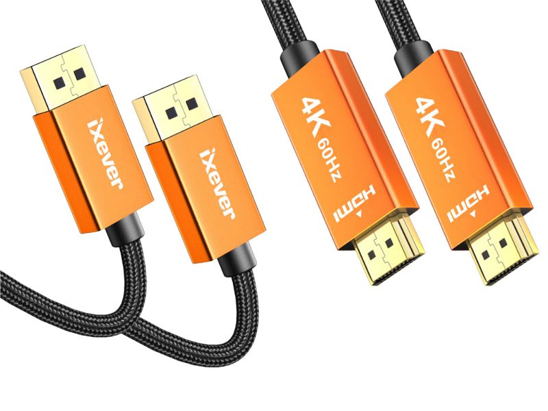 iXever DisplayPort to HDMI Cable Adapter 4K 60Hz 6 Feet (Uni-directional), Gold Plated Plugs, Aluminum Shell, UHD High Speed DisplayPort(DP) to HDMI Cable for Lenovo, HP, DELL, GPU, AMD, NVIDIA