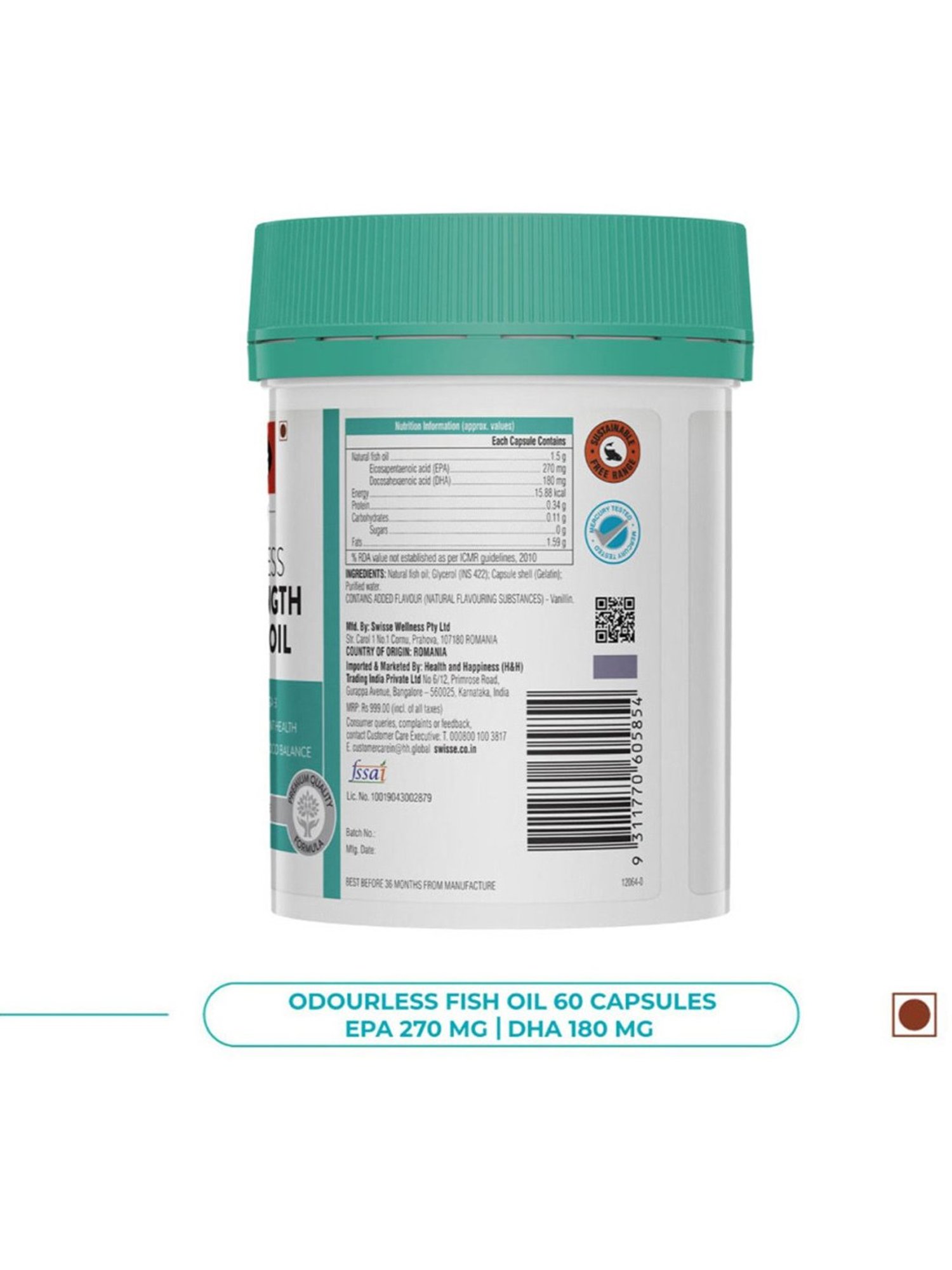 Swisse Ultiboost Odourless High Strength Wild Fish Oil - 60 Tablets