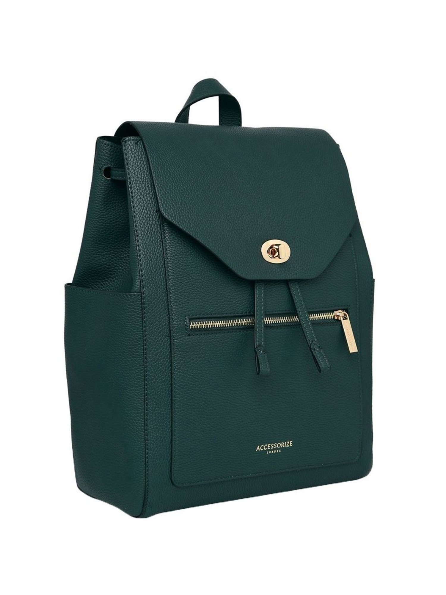 Accessorize London Red Leather Medium Backpack