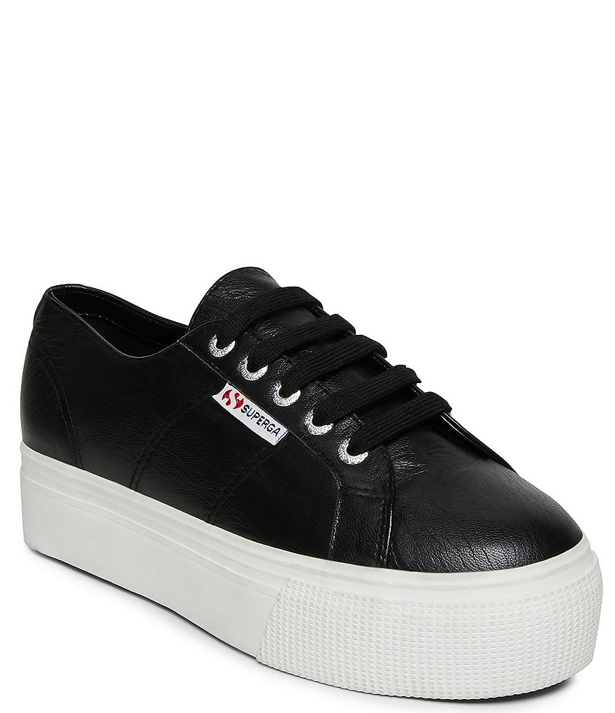 Superga Women's 2790 Nappa Leather Lace-Up Platform Sneakers