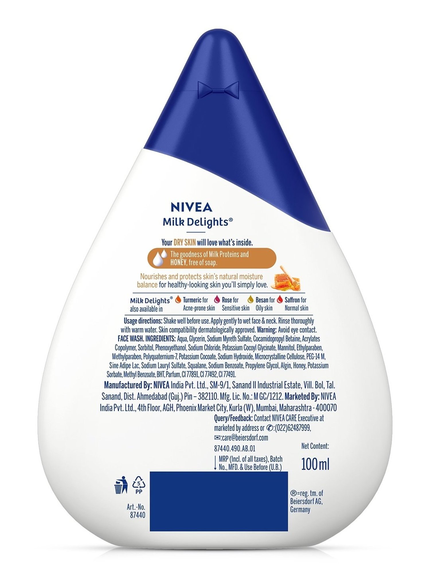 Nivea Milk Delights Honey Women Face Wash - 100 ml