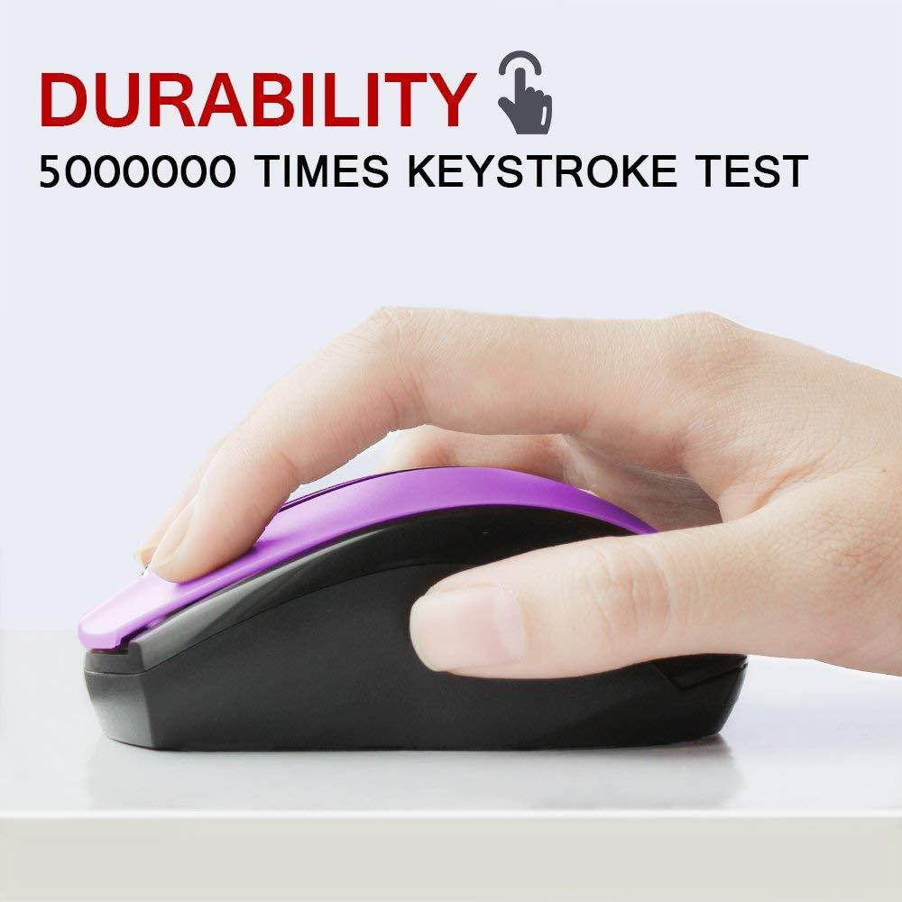 Yafox HM8130 Computer Mouse High-Precision Wireless Optical Mouse for Laptops and PC's. (Purple)