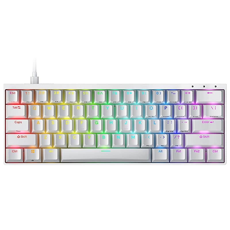 HK Venus RGB Mechanical Gaming Keyboard - 60% Layout - Double Shot PBT Cherry Profile - NKRO - USB Type C - Aluminium Chassis (Gateron Brown, Black)