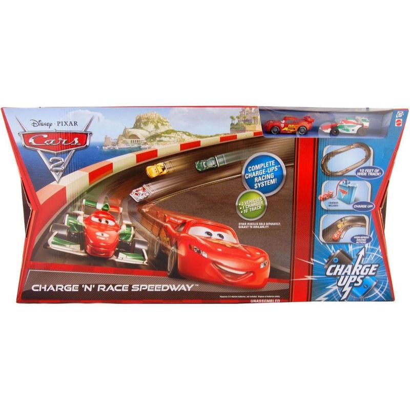 Mattel Cars 2 The Movie Charge N Race Speedway Playset
