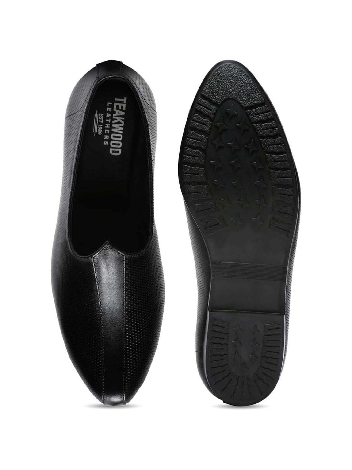 Teakwood Leathers Men's Black Casual Juttis