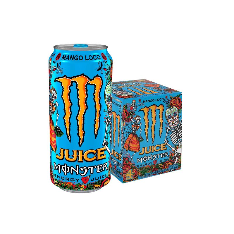 Monster Juice Mango Loco Energy + Juice Drink - 4pk/16 fl oz Cans