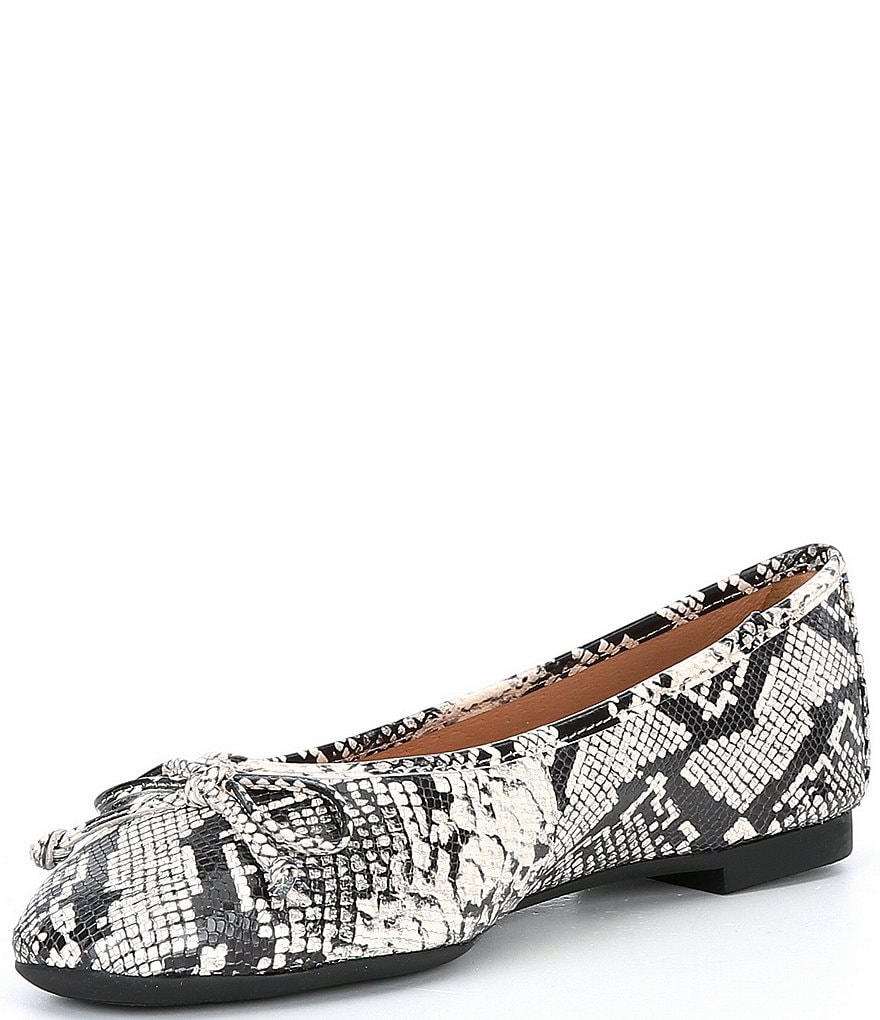 Antonio Melani Baird Snake Print Leather Ballet Flats