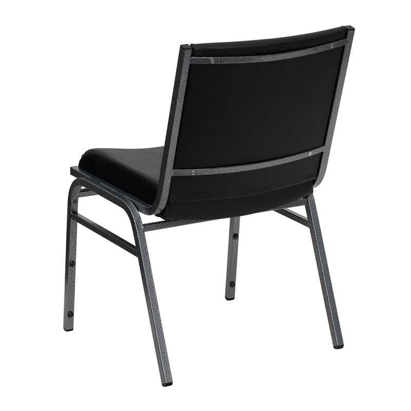 Riverstone Furniture Collection Vinyl Stack Chair Black