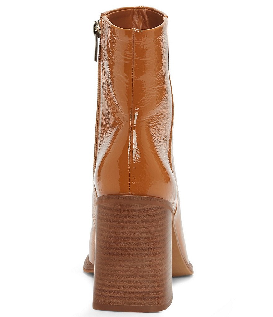 Vince Camuto Eshera Patent Leather Square Toe Block Heel Booties