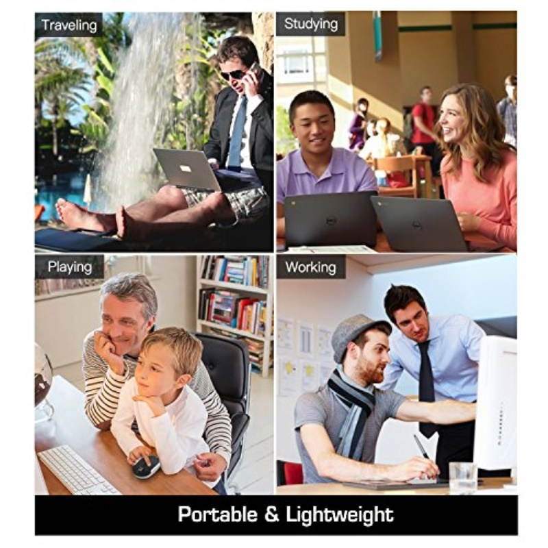 moko wireless keyboard mouse, 2.4g ultra slim compact rechargeable keyboard and mouse combo for windows, laptop/desktop/pc/computer black