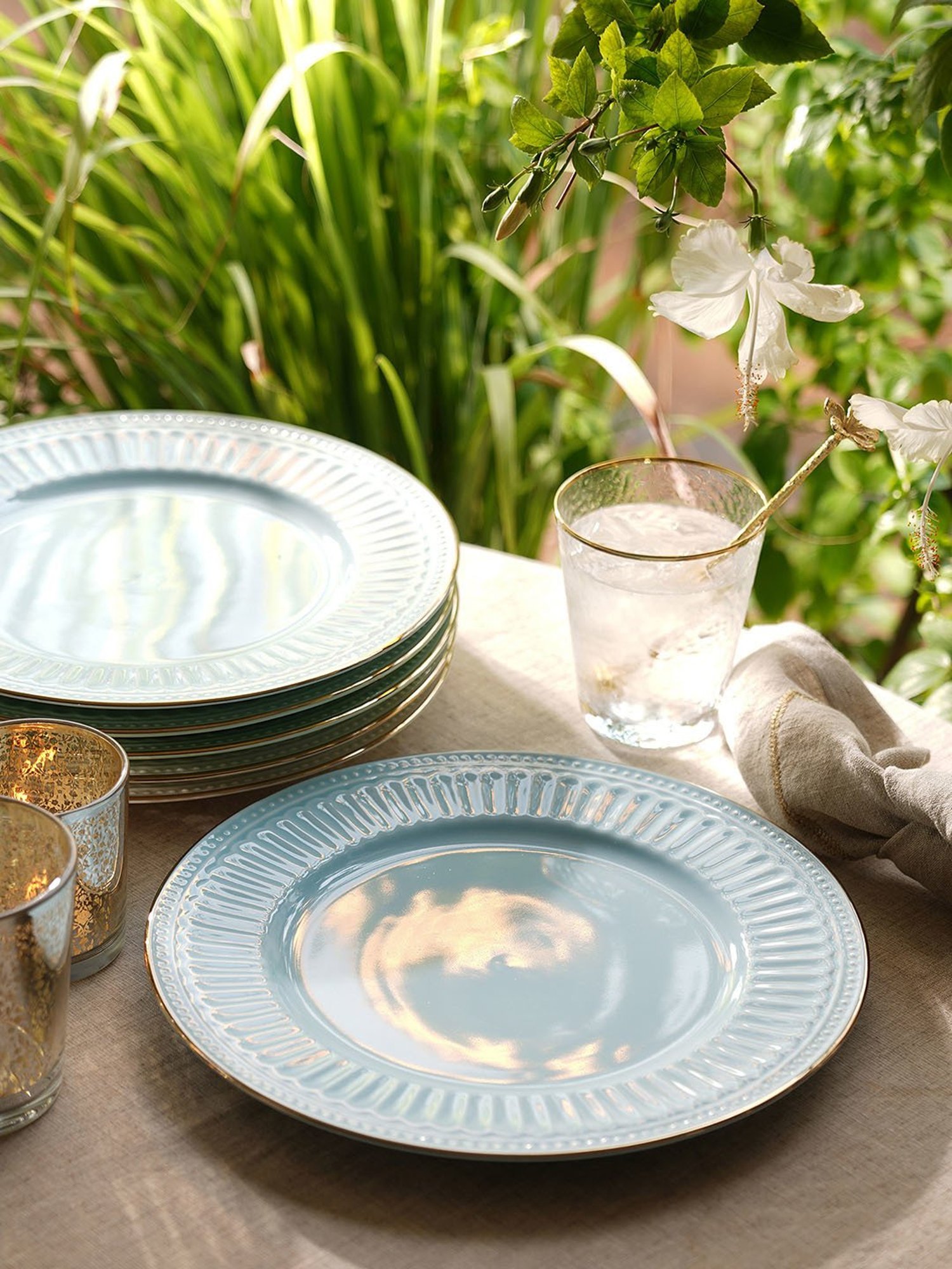 Pure Home and Living Blue Ceramic Dinner Plates