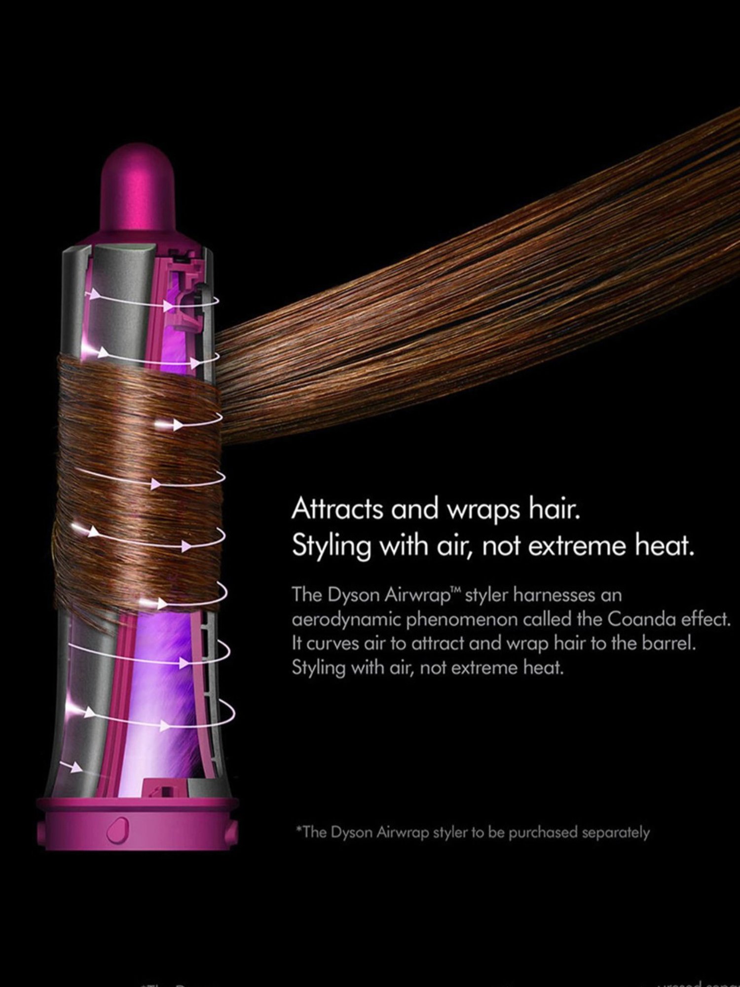 Dyson 30 mm Long Barrel Iron & Fuchsia