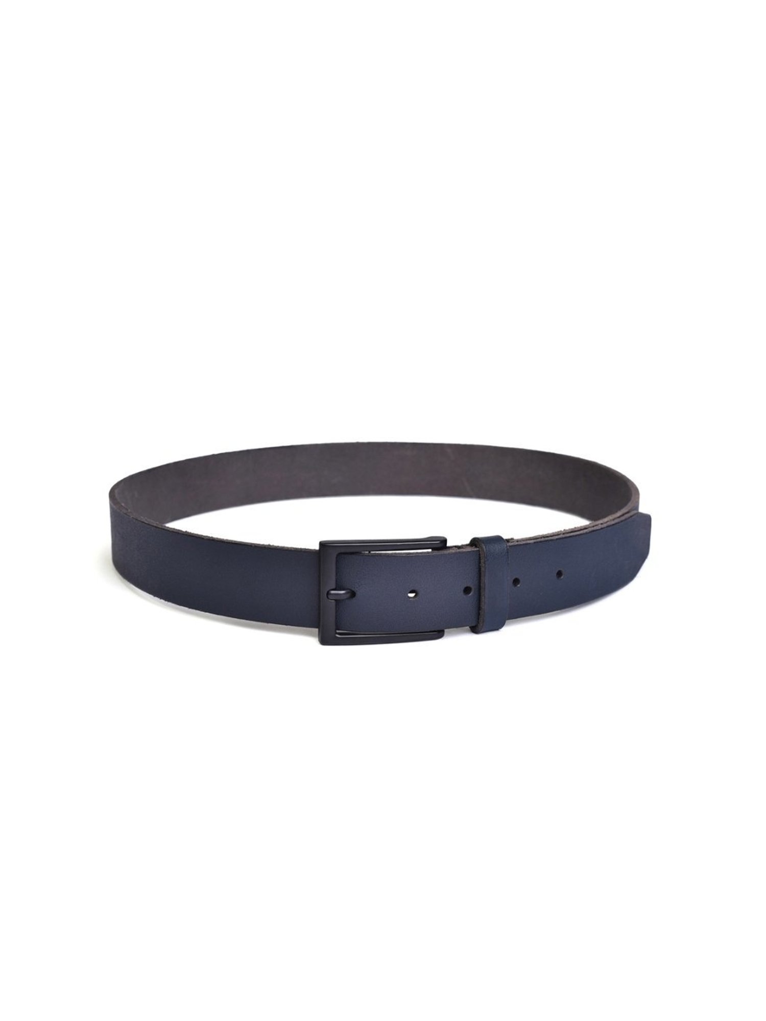 BELWABA Navy Blue Formal Leather Belt for Men