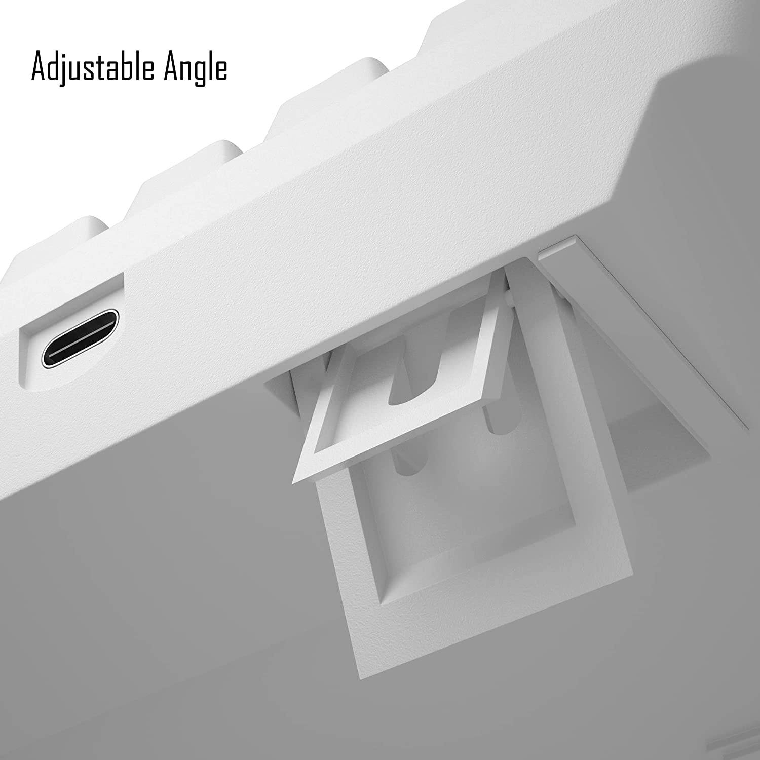 MageGee MK-Mini 60% Mechanical Gaming Keyboard, 61 Keys TKL Compact Gaming Keyboard with Blue Switches, Portable Blue LED Backlit USB Type-C Wired Office Keyboard for PC Laptop Computer, White