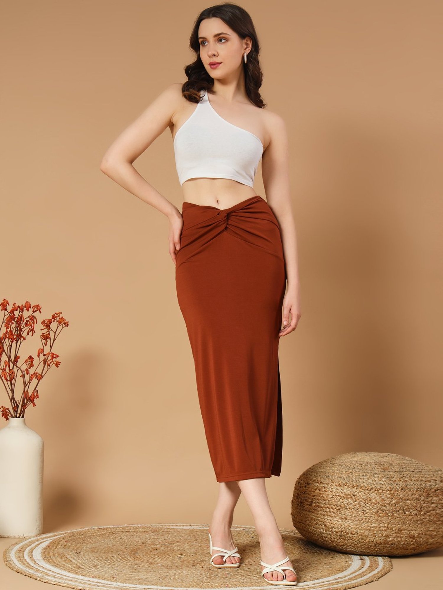 Trend Arrest Rust Maxi Skirt