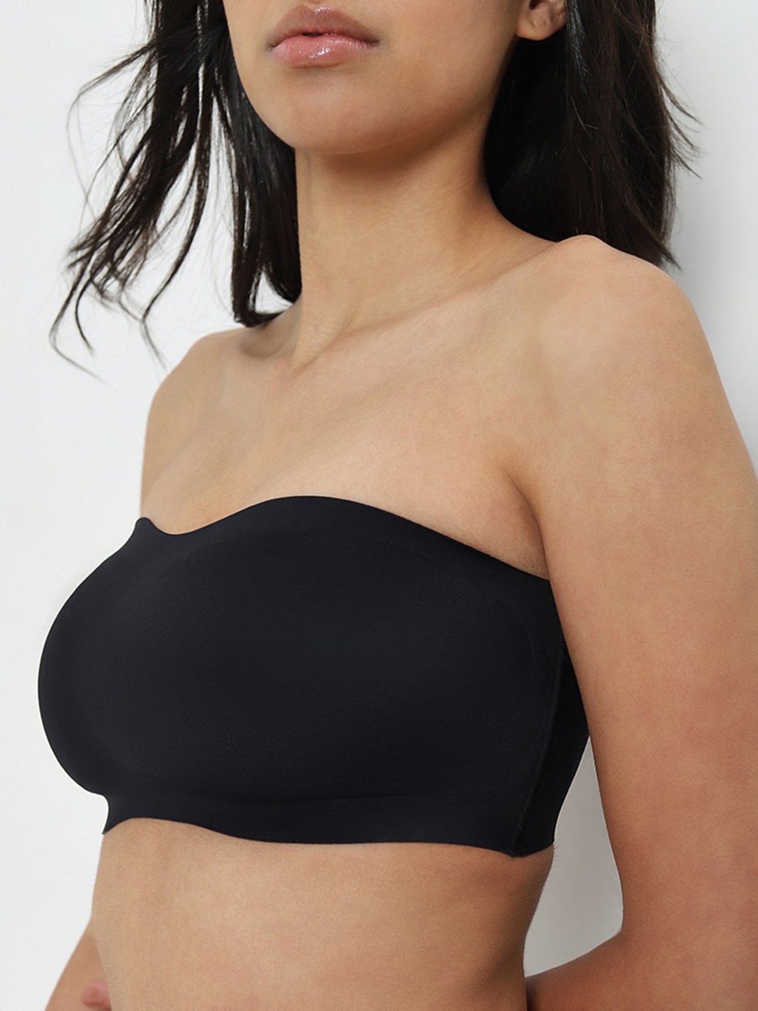 Wunderlove by Westside Black Padded Invisible Super grip Strapless Bra