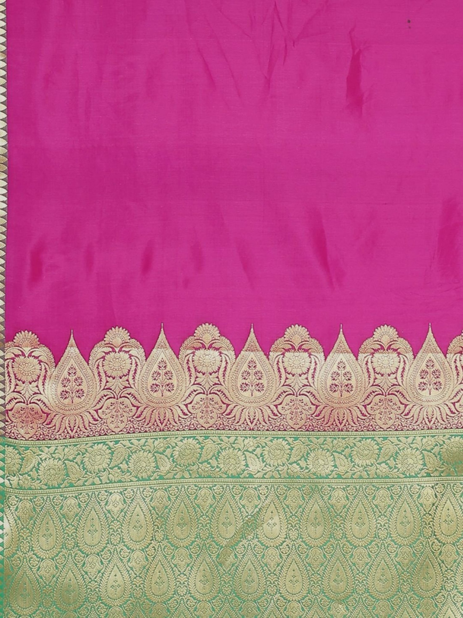 Banarasi Silk Works Pink Woven Saree With Unstitched Blouse