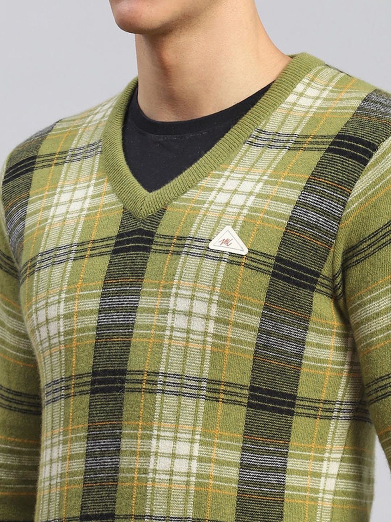 Monte Carlo Green Regular Fit Checks Pullover