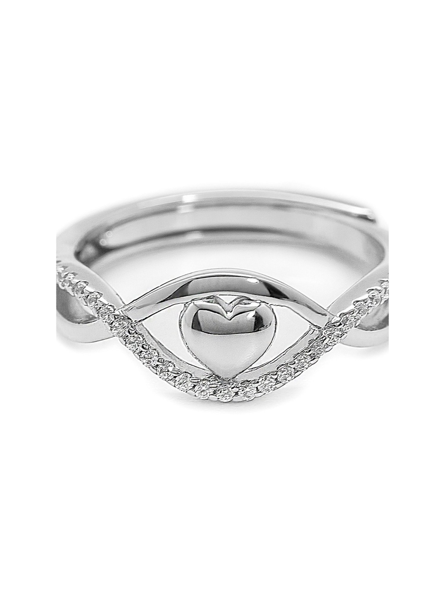 Silberry 92.5 Sterling Silver Love Eye Ring