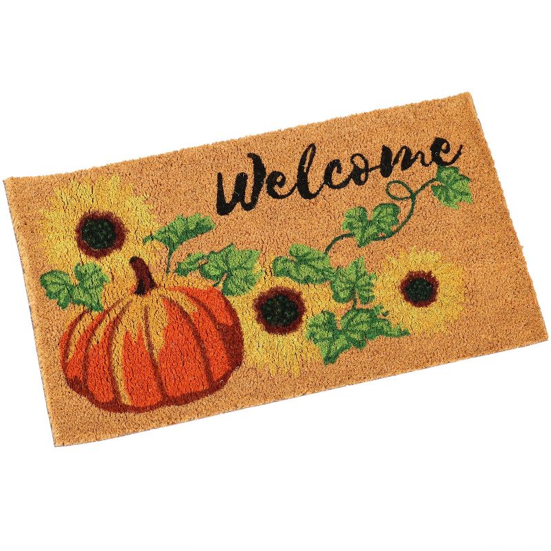 1'5"x2'5" Rectangle Outdoor Pressed or Molded Solid Accent Rug Orange - Sunnydaze Decor