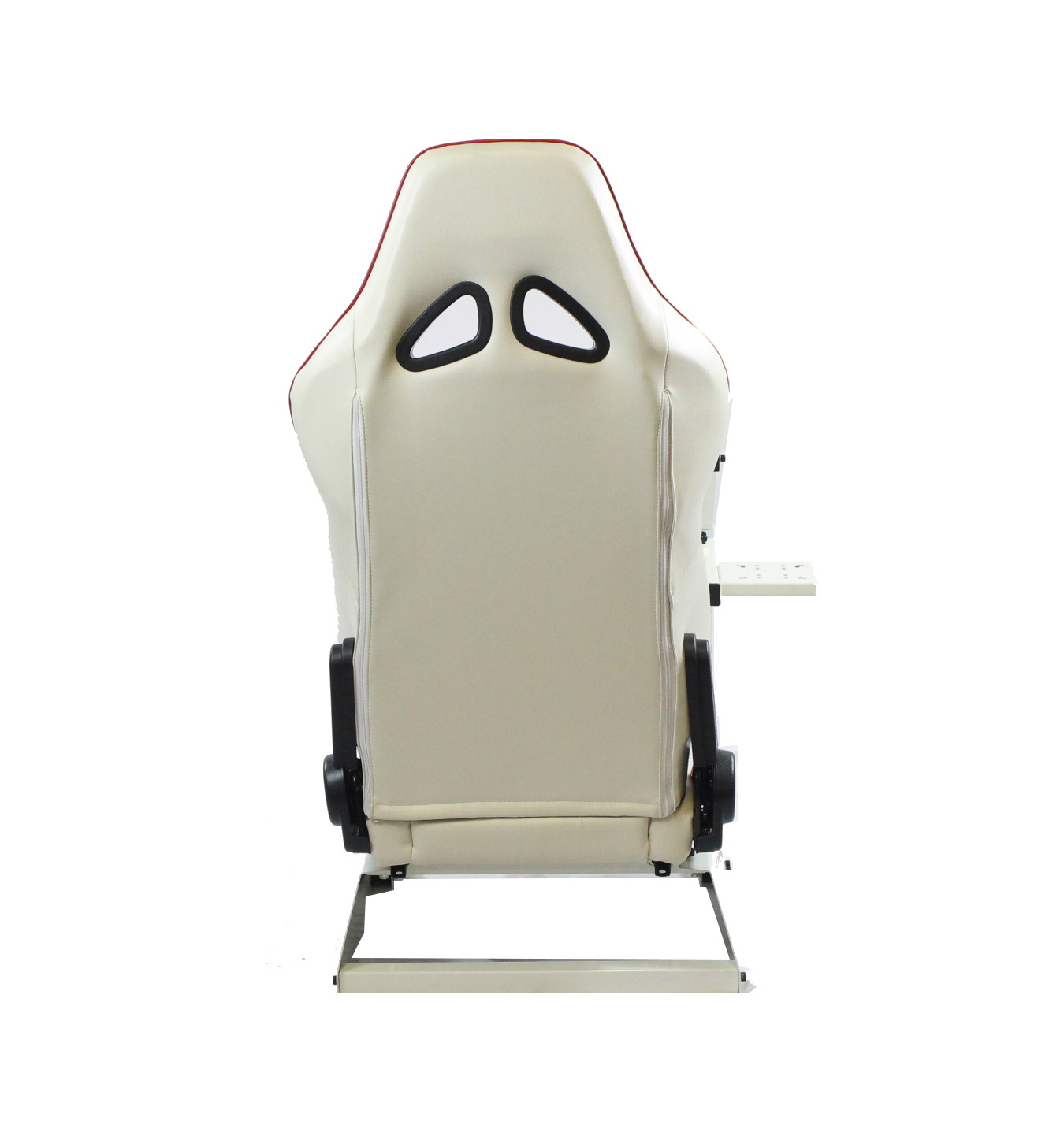 GTR Simulator GTA-WHT-S105LBK GTA Model Racing Simulator White Frame with Black Real Racing Seat, Driving Simulator Cockpit Gaming Chair with Gear Shifter Mount