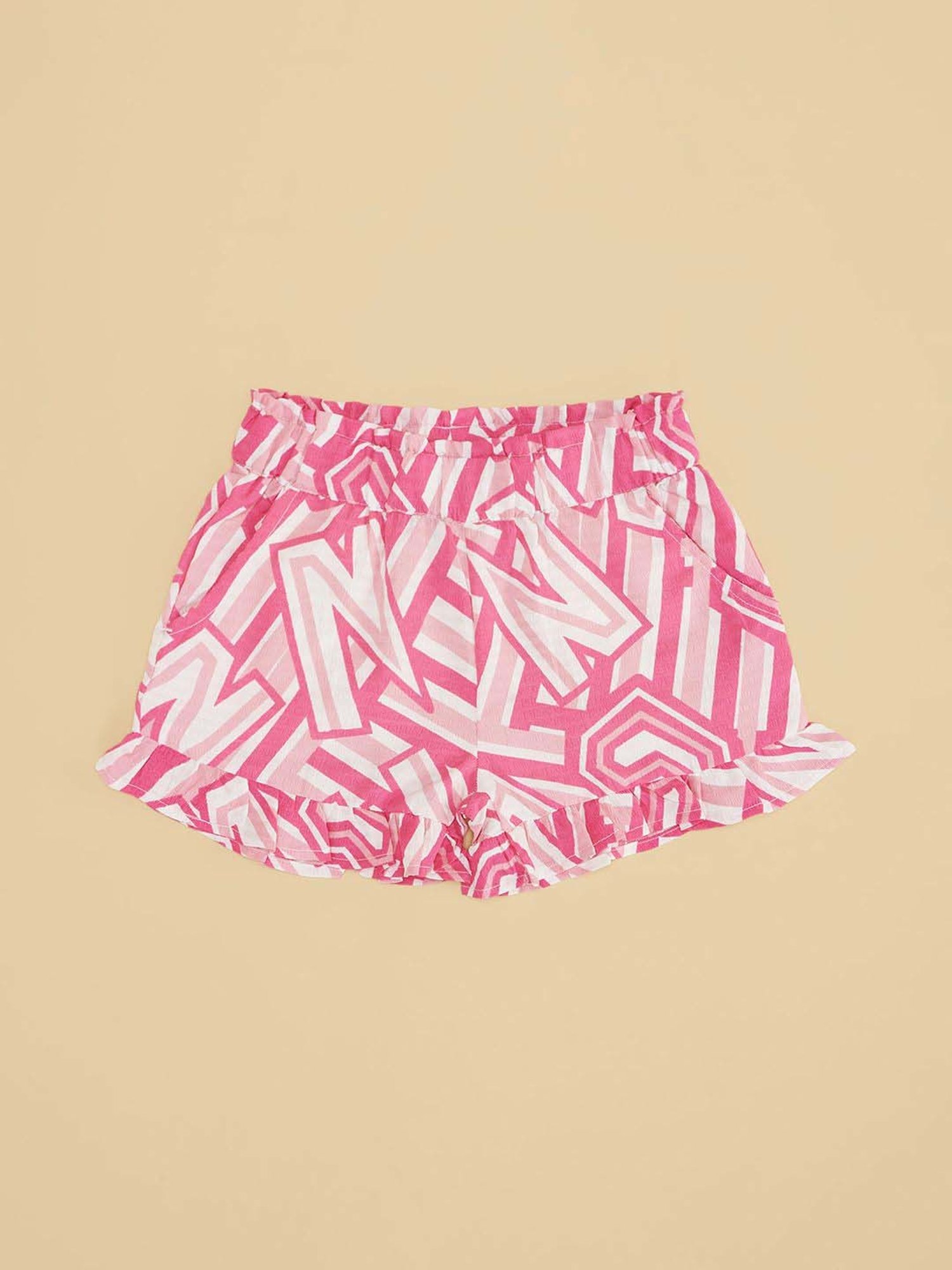 Pantaloons Junior Girls Raspberry Sorbet Printed Shorts