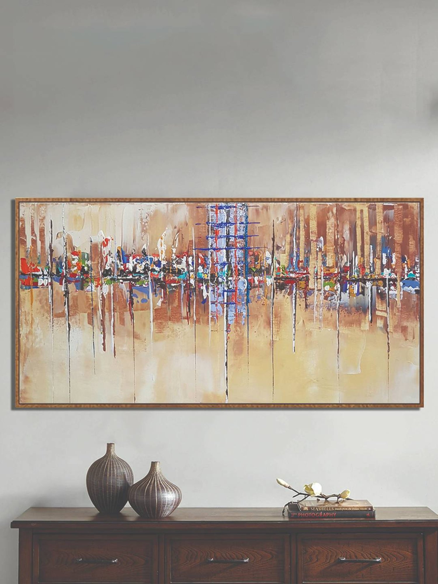 Art Street Water City Printed Brown Engineered Wood Wall Art