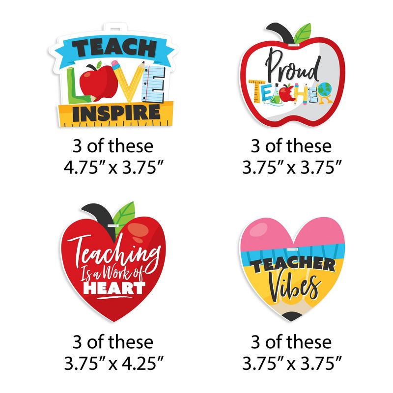 Big Dot of Happiness Teacher Retirement - Happy Retirement Decorations - Tree Ornaments - Set of 12