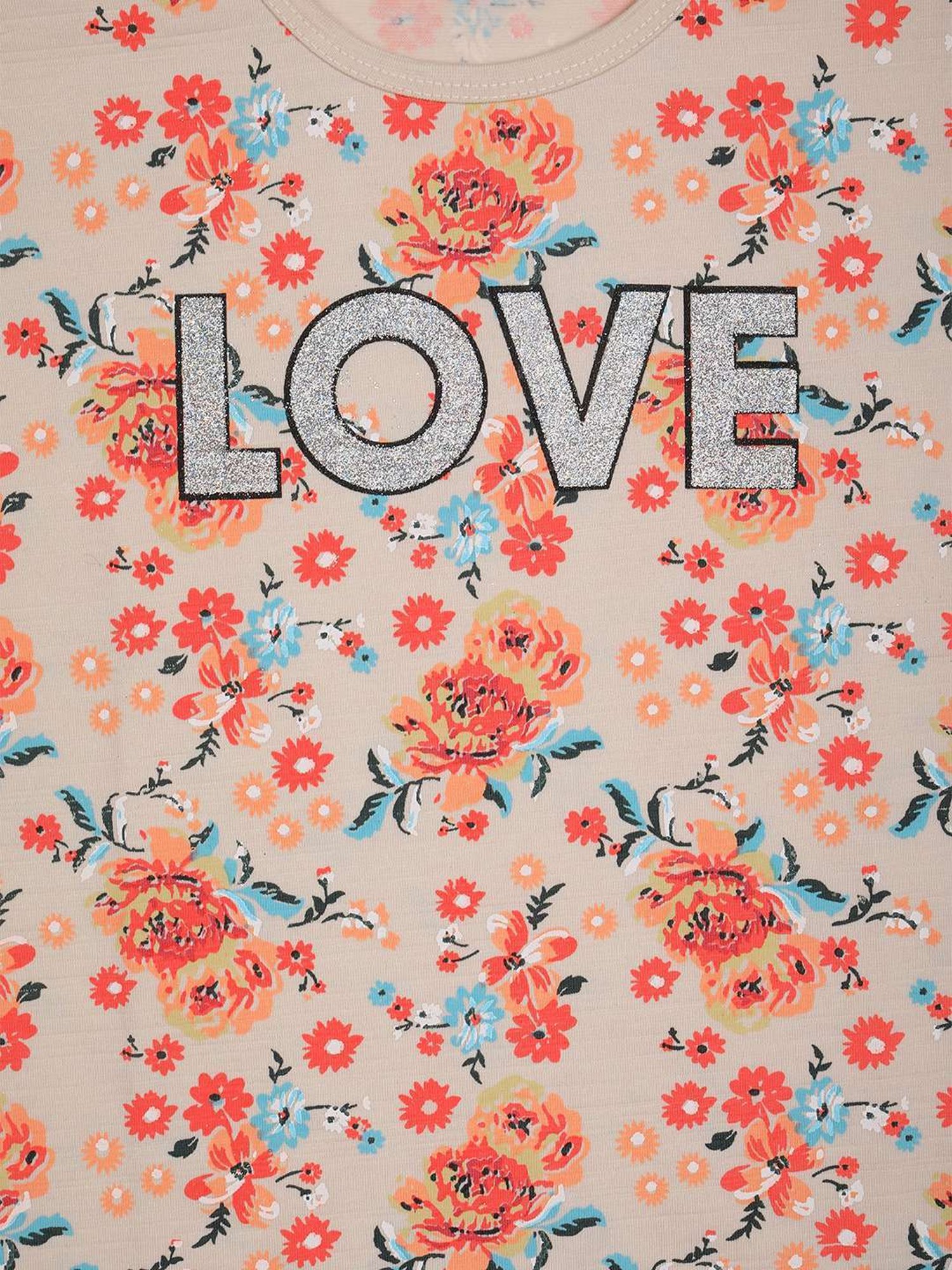 ZIAMA Kids Orange & White Floral Print Top