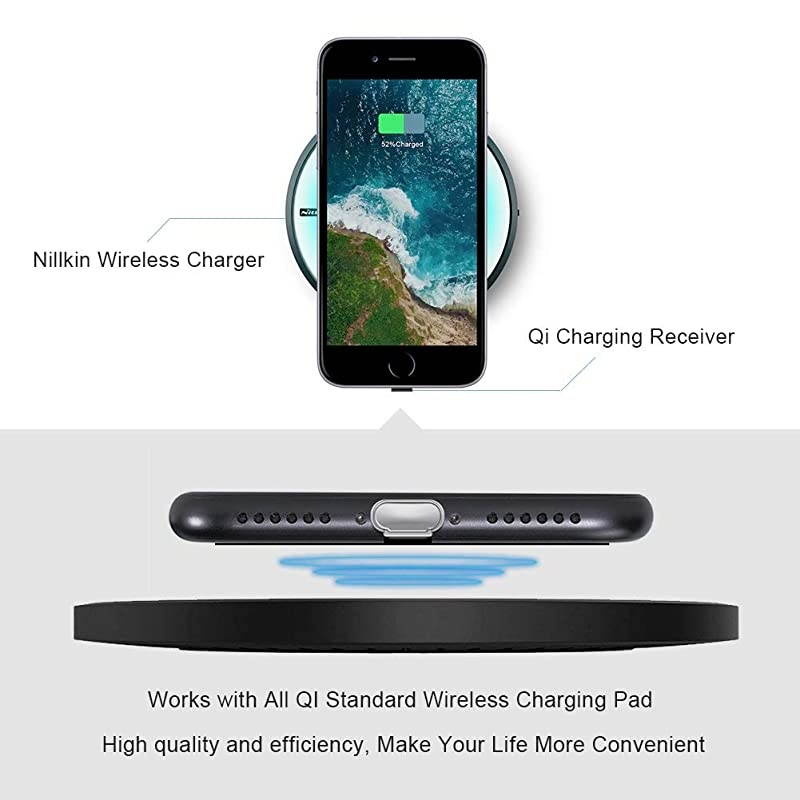 Qi Receiver USB C, Thin Wireless Charging Receiver, Type C Wireless Charger Receiver for Galaxy Note 8 Pro/A50/A70/A10s/Xiaomi Note 8/Huawei P30 and Other Type-C Android Phones(Long Version)