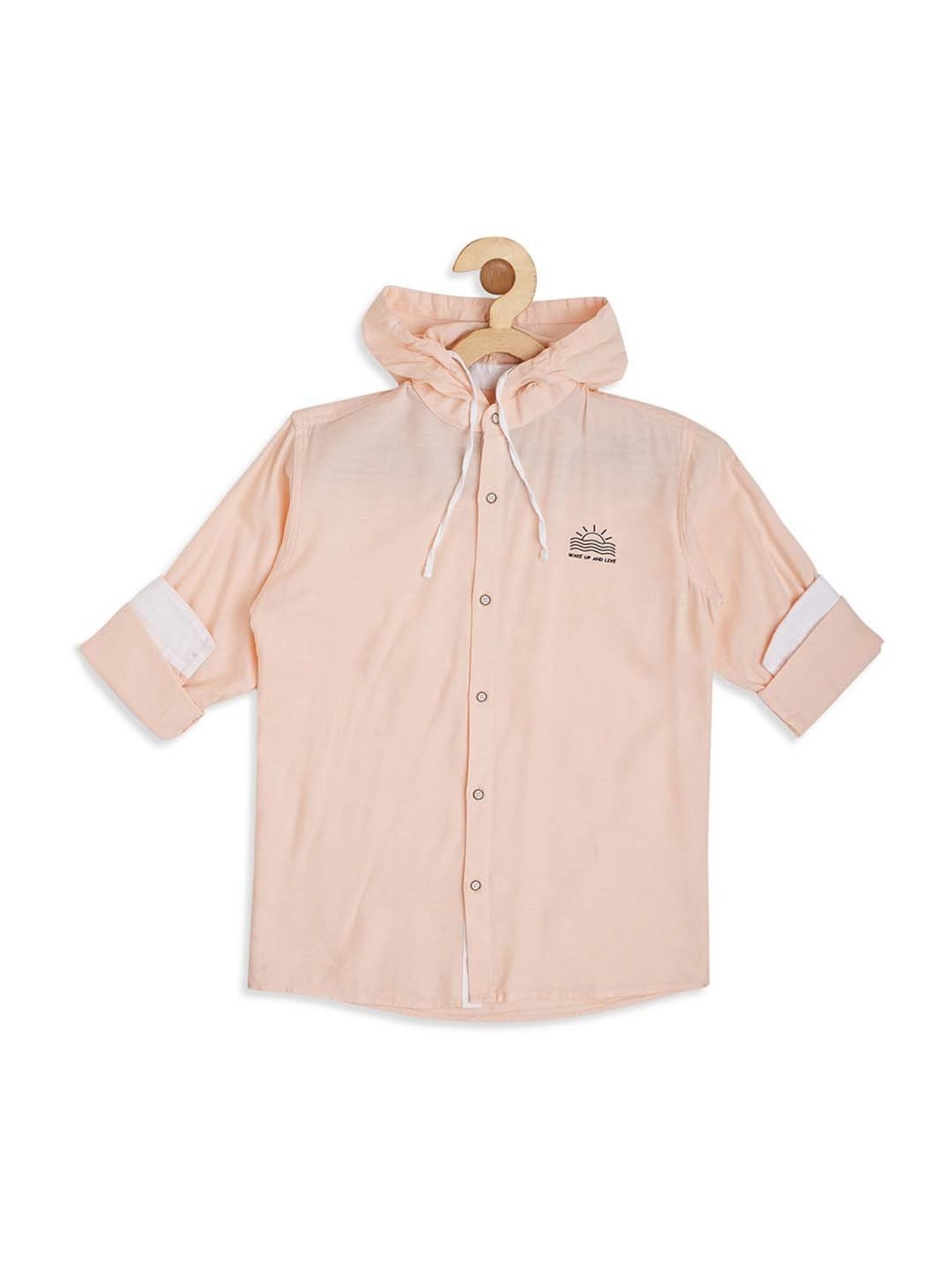 Cavio Kids Pink & White Cotton Printed Shirt with T-Shirt