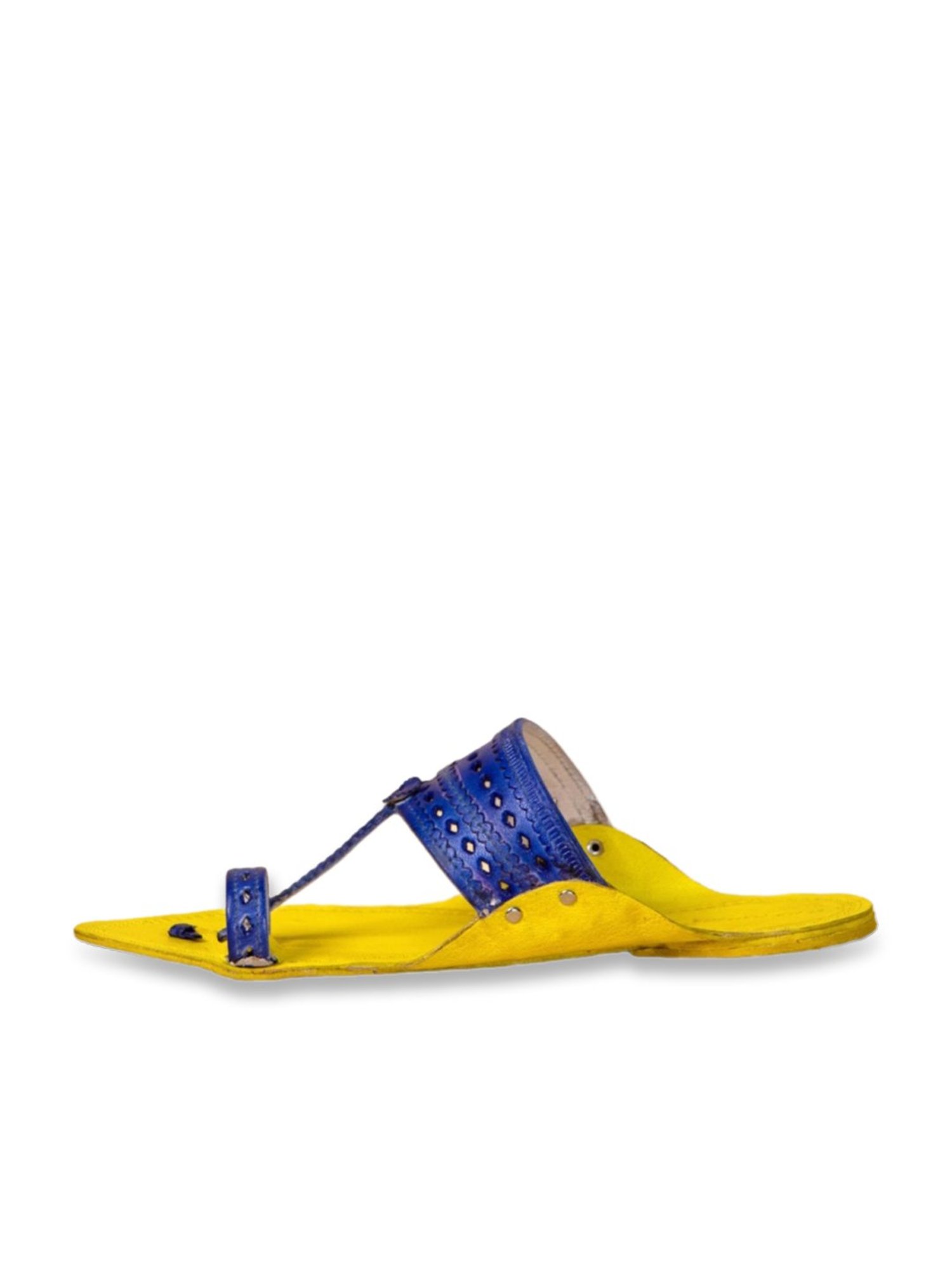 Kalapuri Men's Lemon Kolhapuri Sandals