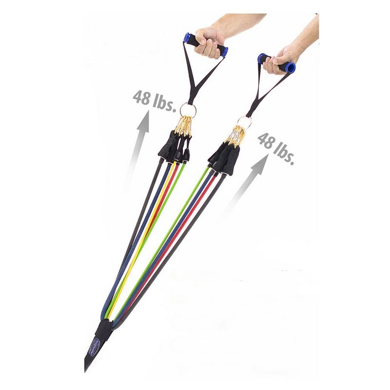 Bodylastics BLSET05 Max Tension High Quality 13 Piece Full Body Exercise Equipment Set with Anti Snap Weight Resistance Bands, Handles, and Anchors