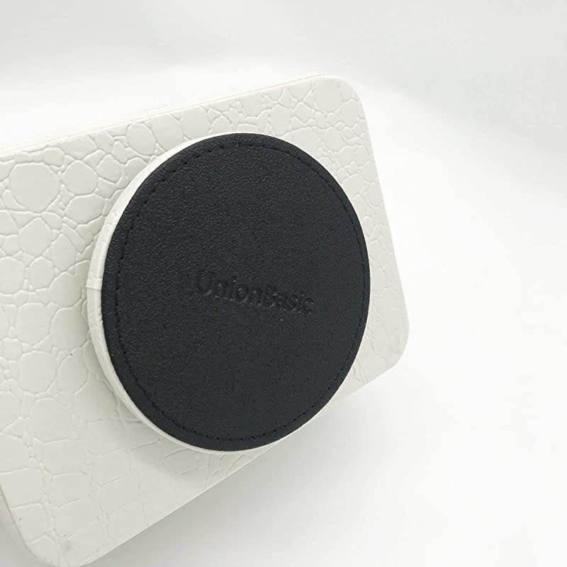 PU Leather Crocodile Pattern 360 Degrees Rotatable Remote ControlController Organizer Spinning TV GuideMailMedia Desktop Organizer Caddy Holder Crocodile White