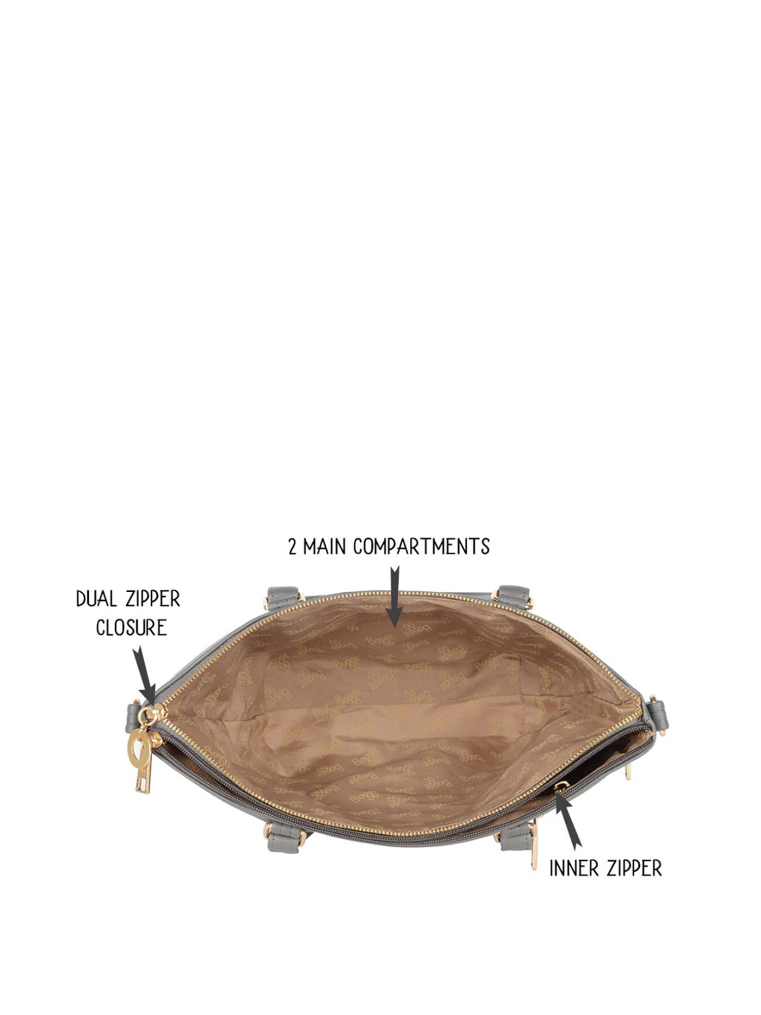 Baggit Green Solid Medium Tote Handbag