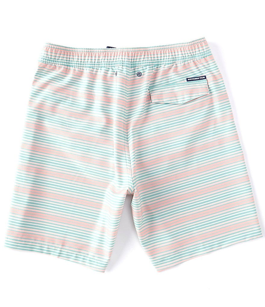 Southern Tide Variegated Ghost Stripe 8.5#double; Inseam Water Swim Shorts