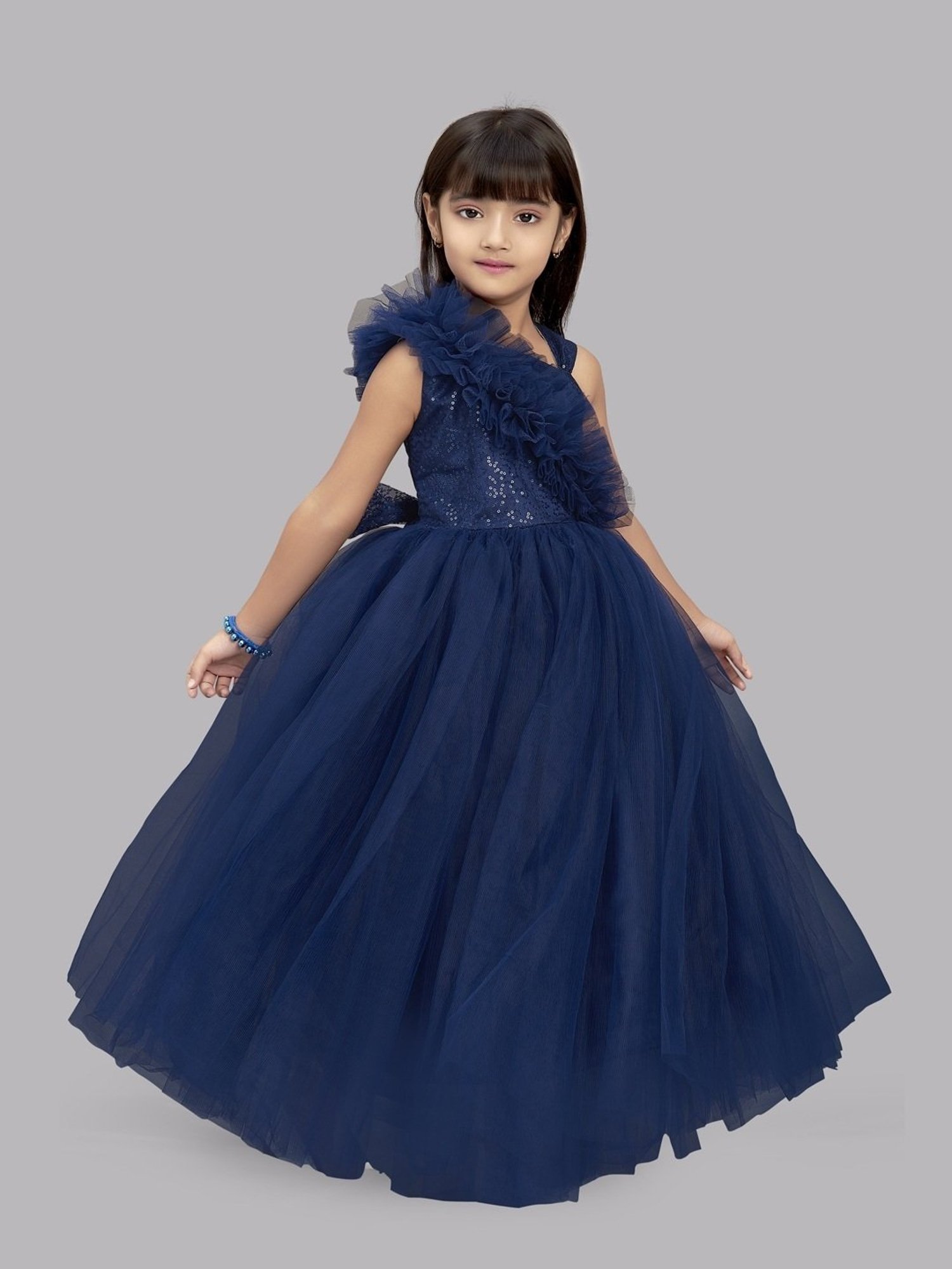 Pink Chick Kids Navy Sequence Gown