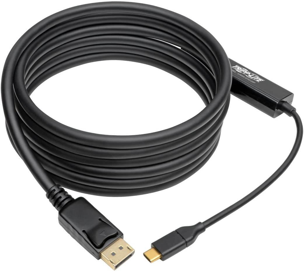 USB C to DisplayPort (M/M) USB 3.1 Gen 1 DisplayPort Adapter Cable Thunderbolt 3 4K @60Hz Black 10 ft. (U444-010-DP)