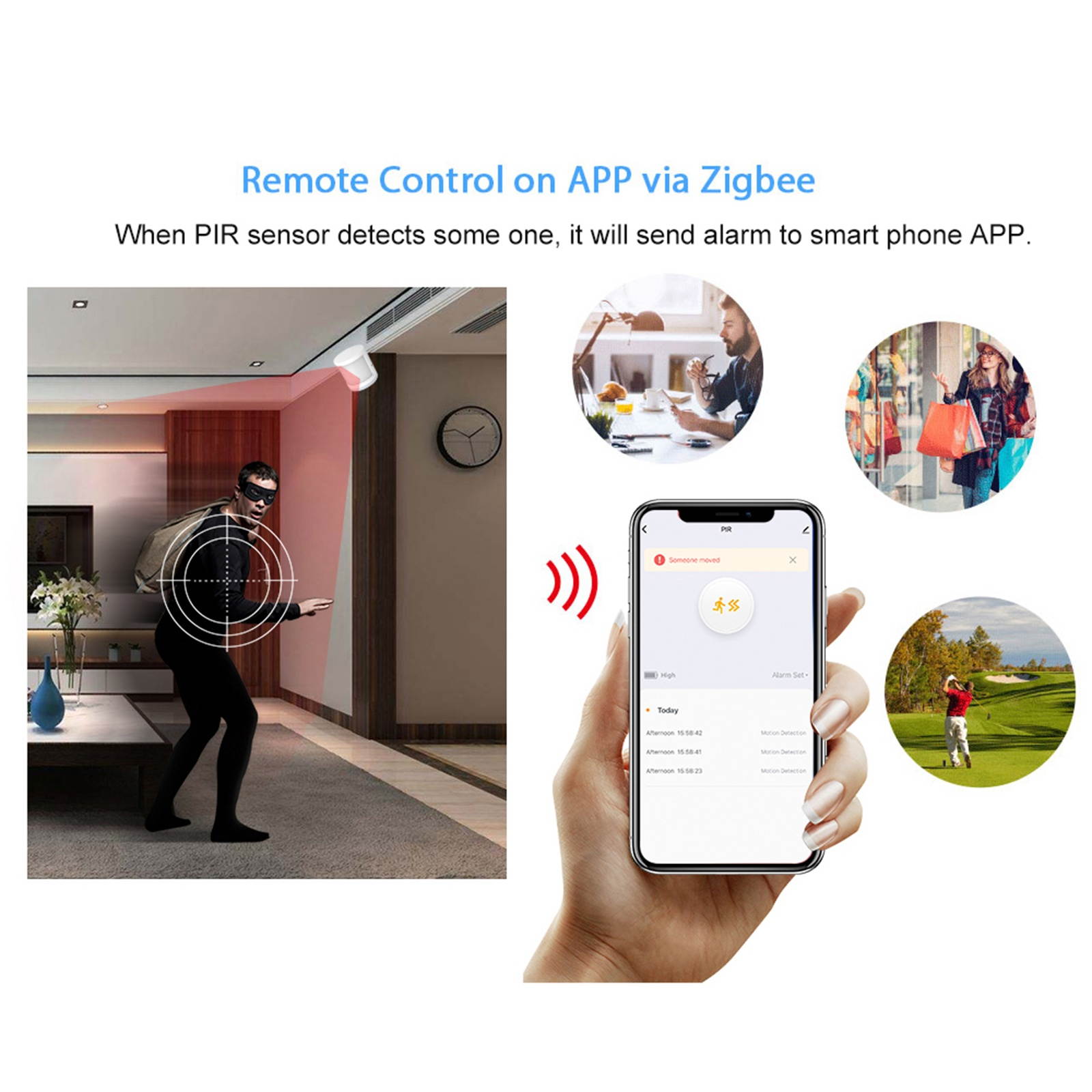 Super Mini eWelink Powered ZigBee PIR Motion Sensor Wireless Passive Infrared Detector Security Burglar Alarm Sensor eWelink APP Control