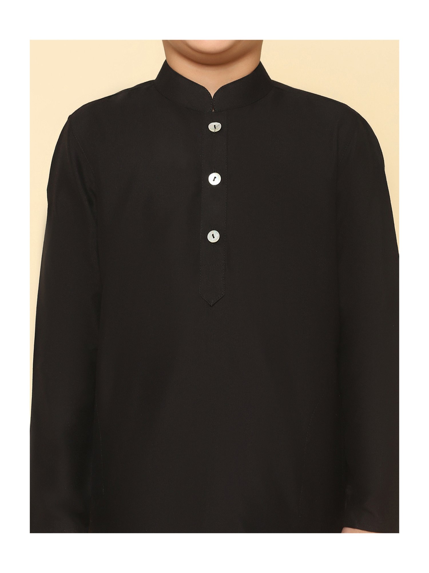 KISAH Kids Black & Beige Solid Full Sleeves Kurta with Dhoti