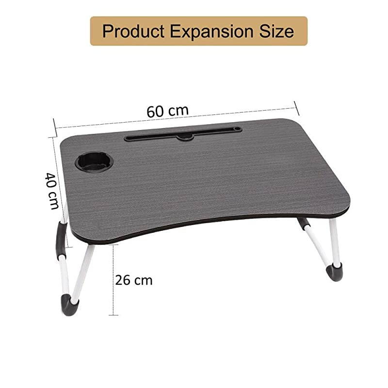 Laptop Bed Tray Table  Portable Laptop Desk Lap Tablet with Foldable LegsampCup Slot Multifunctional Notebook Stand Reading Holder for Eating Breakfast Reading Book Watching Movie on BedCouch
