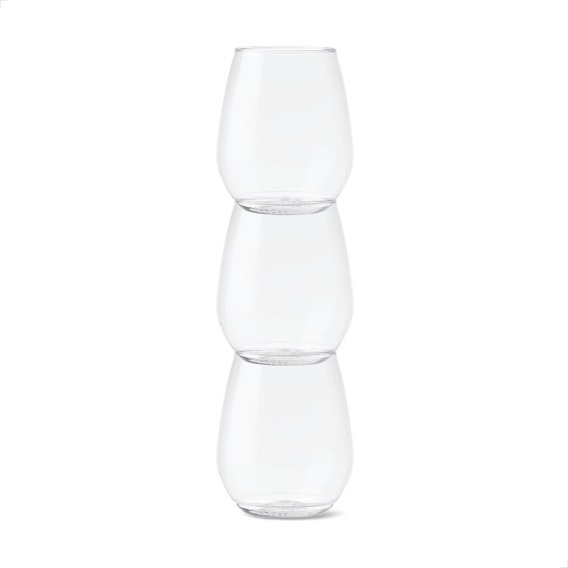 18oz Tumbler Plastic Wine Glasses Set of 48 Clear - TOSSWARE