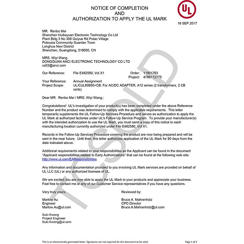 UL Listed 24V Epson C825343 Replacement AC Adapter For Epson PS180 PS170 PS150 PSA242 C32C825343 M159A M159B M235A M129C TMT88II TM Series T88III POS Printer DC Charger Power Supply Cord